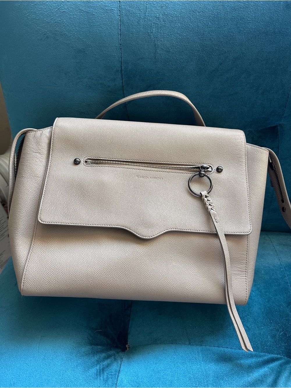 Rebecca Minkoff Beige Leather Top-Handle Backpack